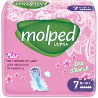 Sanitary pads Molped Ultra Night Deo Floral 6 drops 7 pcs. (8690536839636)