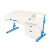 Desk Pondi Ergonomic transformer with a cabinet White-blue (BL211СН)