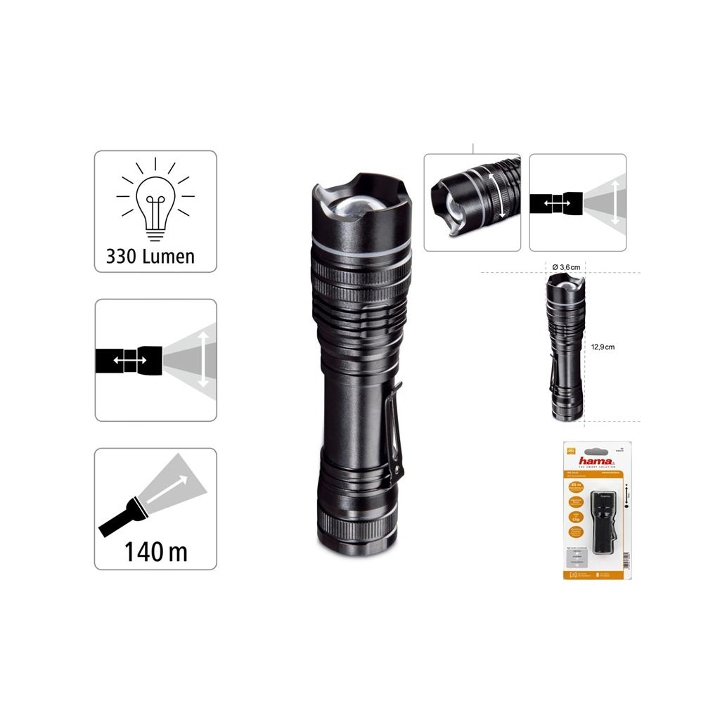 Ліхтар Hama PRO 3 LED L330 Black (00136672) Ліхтар Hama PRO 3 LED L330 Black (00136672)