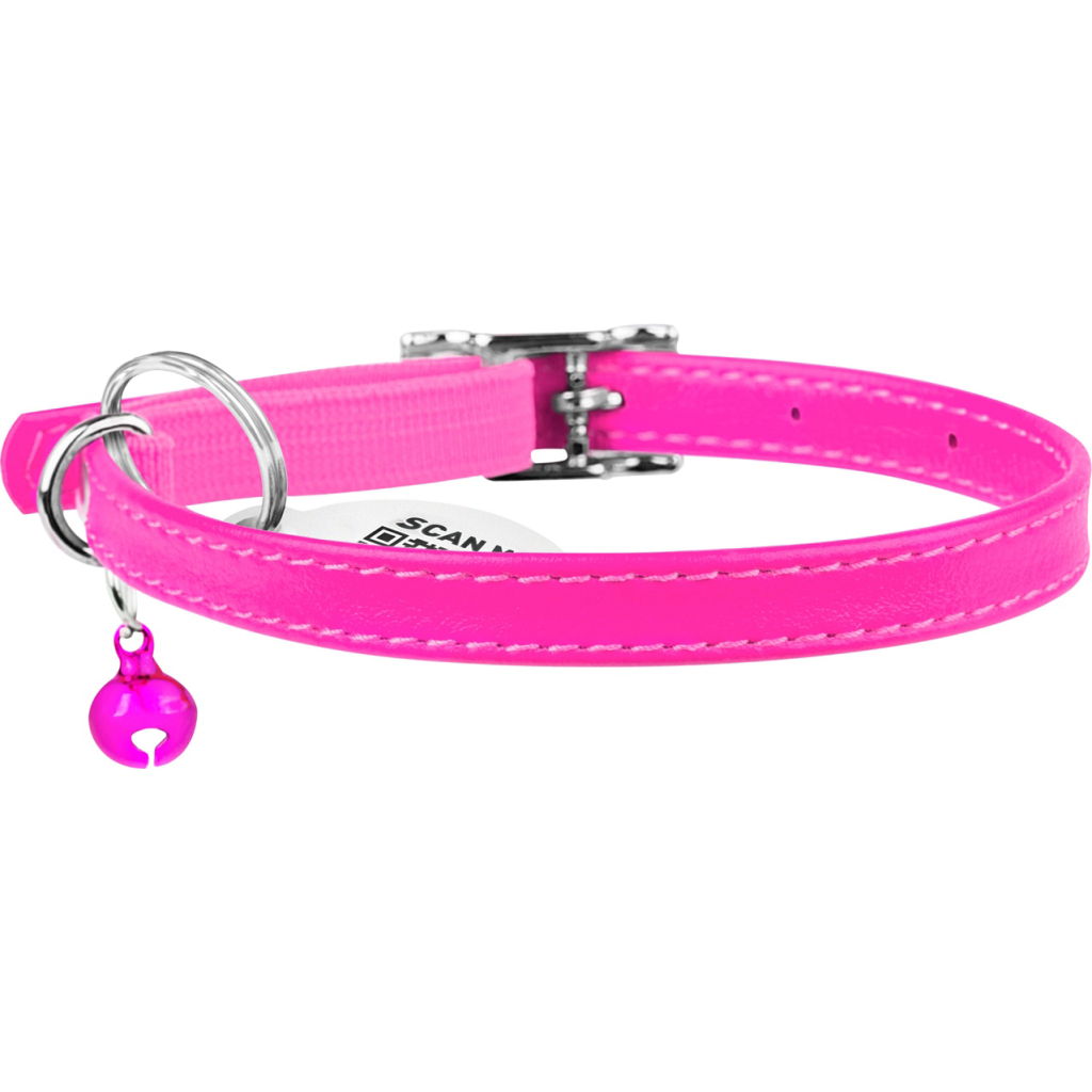 Нашийник для тварин WAUDOG Glamour з QR паспортом Д 22-30 см рожевий (32487)