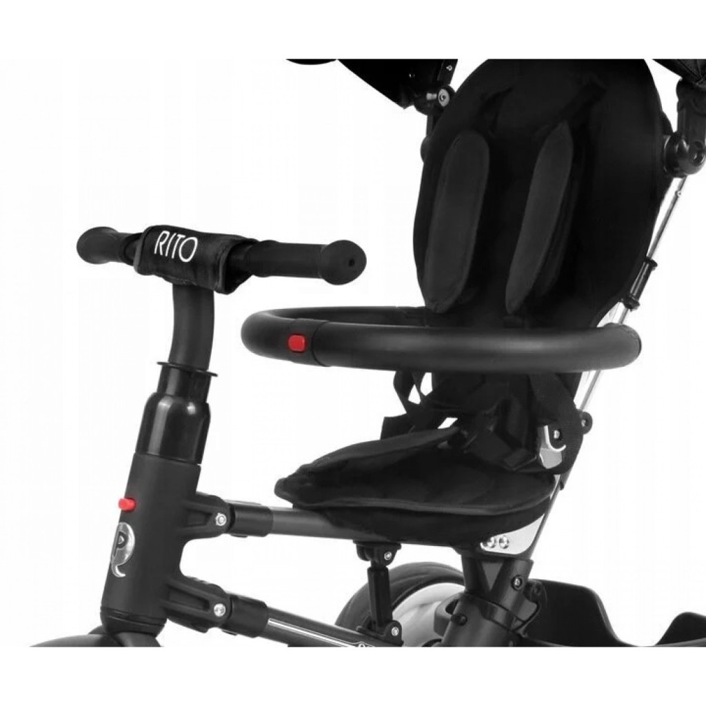 Дитячий велосипед QPlay Rito Rubber Black складаний триколісний (S380-10BlackRubber)
