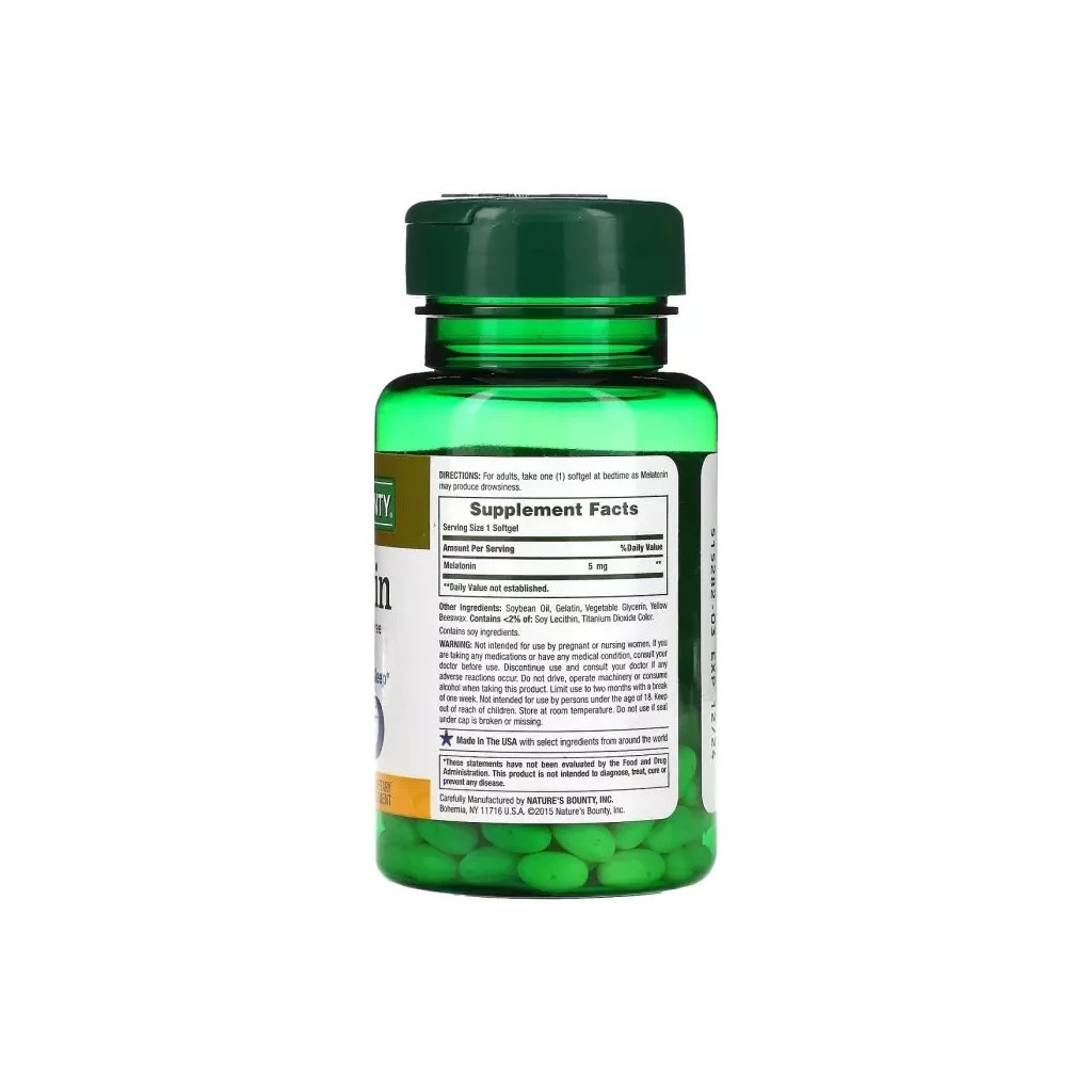 Амінокислота Nature's Bounty Мелатонін швидкого вивільнення, 5 мг, Melatonin, 90 гелевих (NRT15745) Амінокислота Nature's Bounty Мелатонін швидкого вивільнення, 5 мг, Melatonin, 90 гелевих (NRT15745)