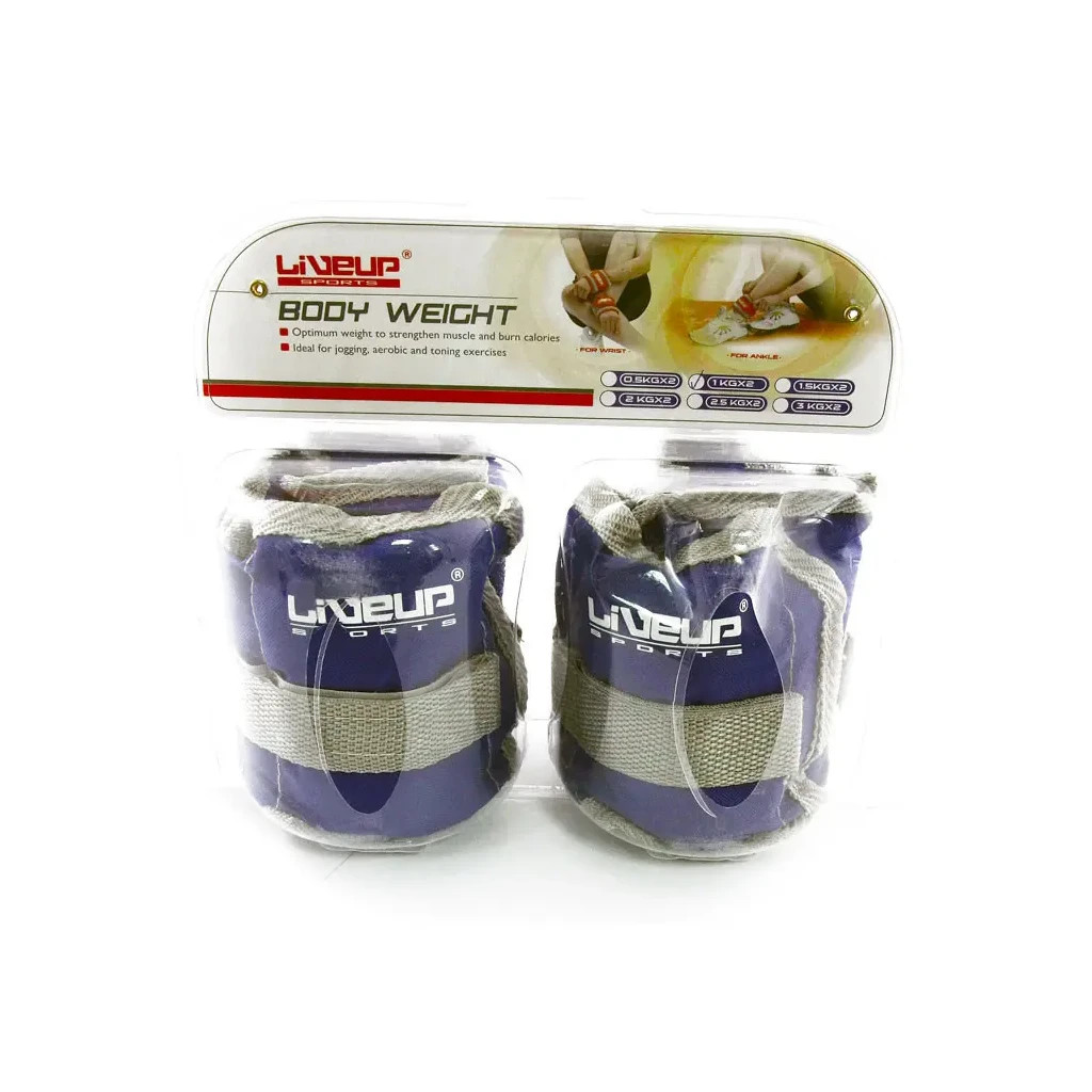 Обважнювач LiveUp Wrist/Ankle Weights LS3011-1 2 шт по 1 кг синій (6951376126303) Обважнювач LiveUp Wrist/Ankle Weights LS3011-1 2 шт по 1 кг синій (6951376126303)
