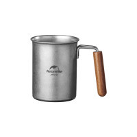 Travel cup Naturehike NH21SJ001 with wooden handle 350 ml stainless steel (6927595784594)