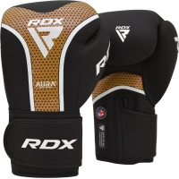 Боксерські рукавички RDX Aura Plus T-17 Black Golden 14 унцій (BGR-T17BGL-14OZ+)