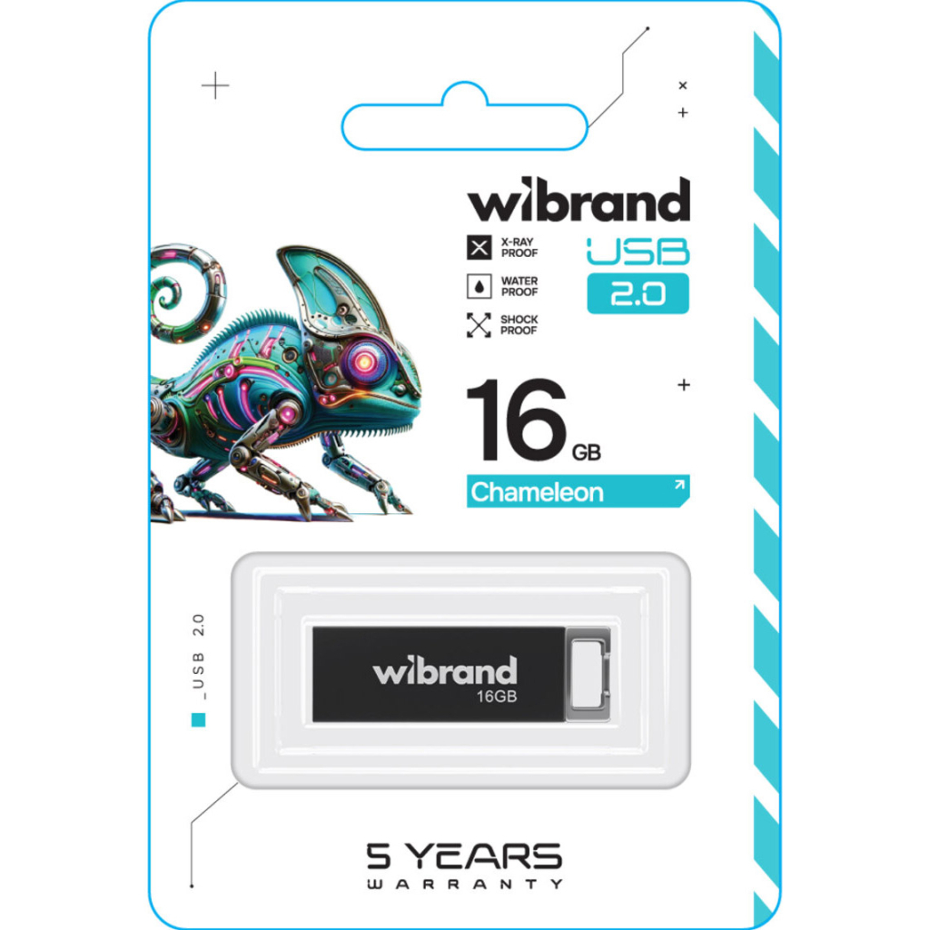 USB флеш накопичувач Wibrand 16GB Chameleon Black USB 2.0 (WI2.0/CH16U6B)