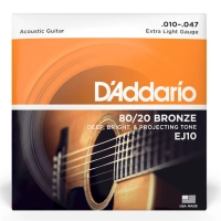 Струни для гітари D'Addario Bronze 80/20 Extra Light (10-47) (EJ10)