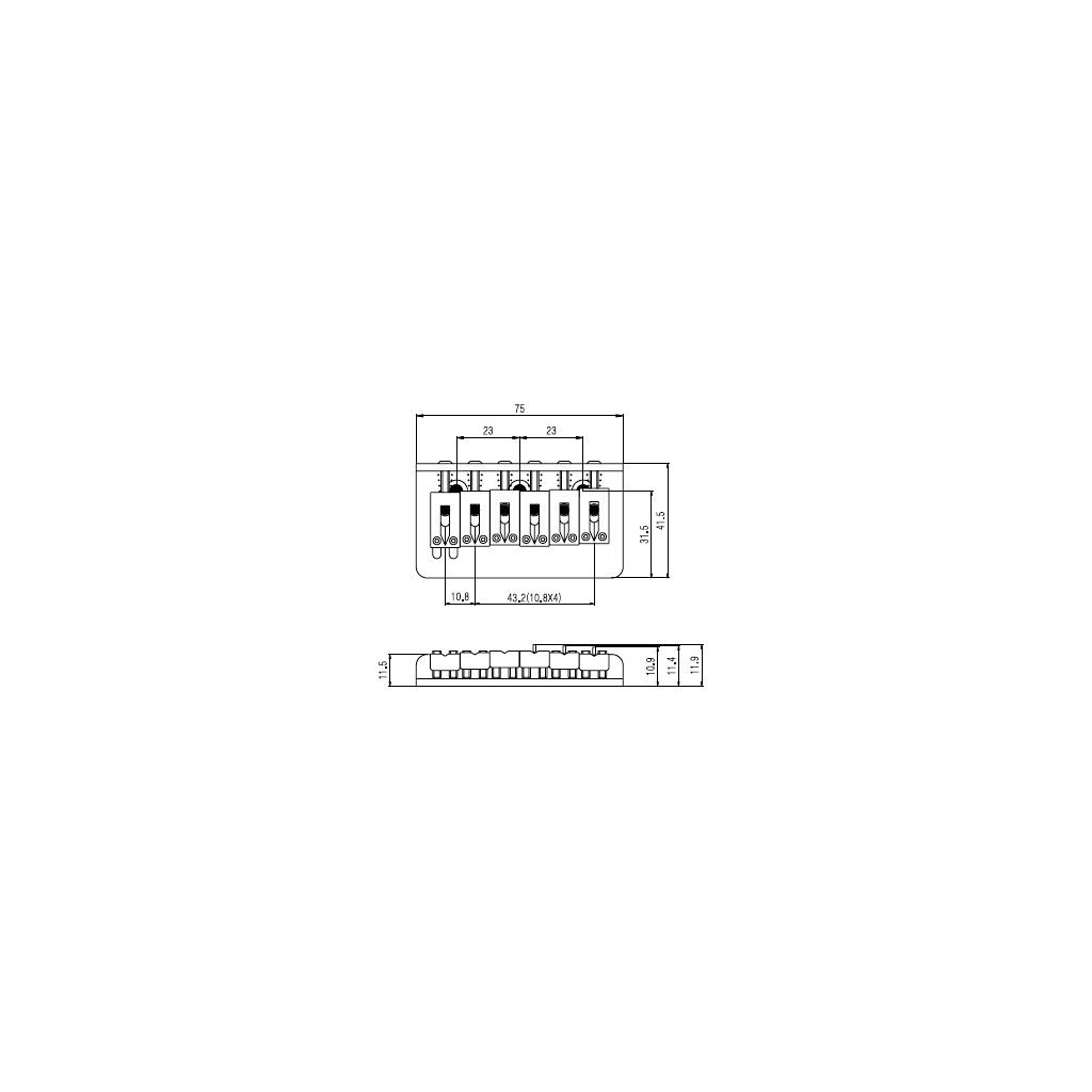 Бридж для гітари Paxphil BN015 Chrome (BN015 CR)