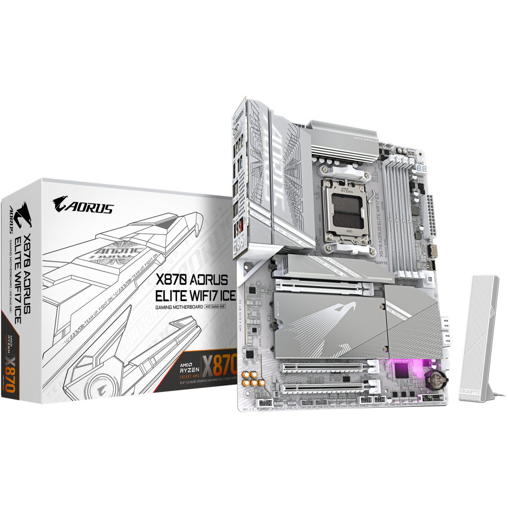 Материнська плата GIGABYTE X870 AORUS ELITE WIFI7 ICE (X870 A ELITE WF7 ICE)