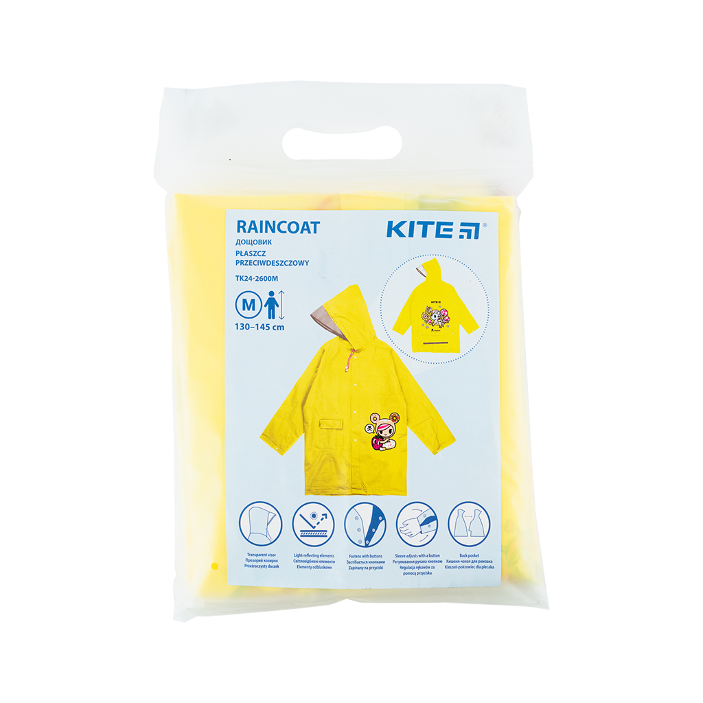 Дощовик дитячий Kite Тokidoki M 130-145 см Жовтий (TK24-2600M)