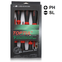 Set of Toptul dielectric screwdrivers (1000V) 7 pcs. (GAAE0704)