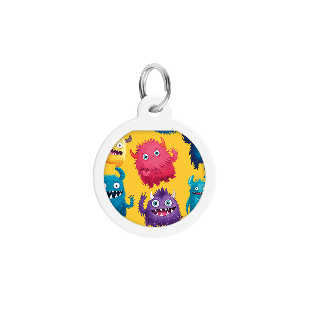 Адресник для тварин WAUDOG Smart ID з QR паспортом "Мохнаті монстри", коло 25 мм (225-4050)