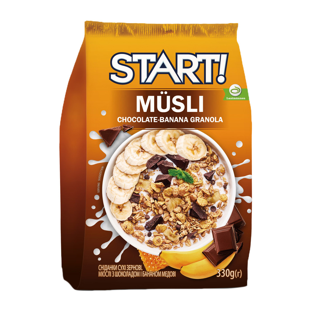 Гранола АХА Мюслів з шоколадом і бананом медові 330 г (4820008125361)