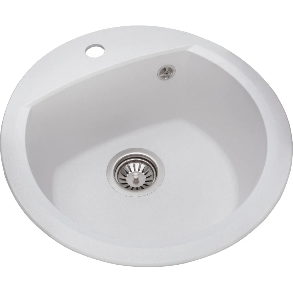 Мийка кухонна GRANADO RONDA white з сифоном (470*490mm.) (gr2205)