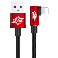 Дата кабель USB 2.0 AM to Lightning 1.0m 2A 90° corner red Baseus (9869201276383)