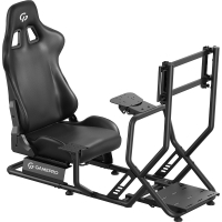 Крісло ігрове GamePro RS115 з кокпітом кріплення для керма та педалей Black (RS115)