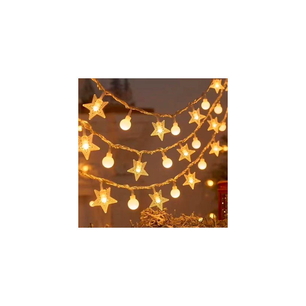 Гірлянда Voltronic Зірочки+Кулі White, 80 шт, 10 м, прозора, 220V (GarlStarBal-10m220Wh) Гірлянда Voltronic Зірочки+Кулі White, 80 шт, 10 м, прозора, 220V (GarlStarBal-10m220Wh)