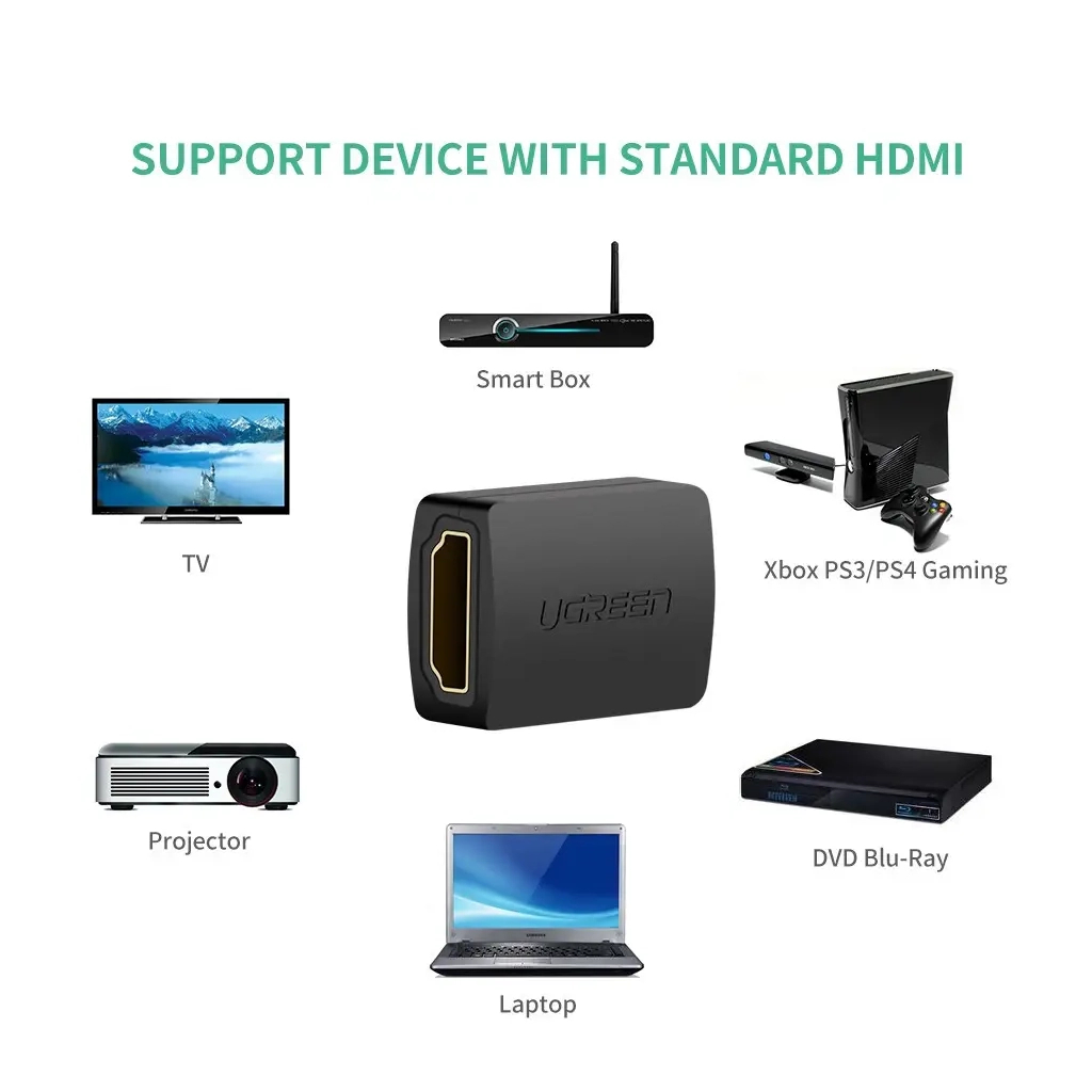 Перехідник HDMI F to HDMI F 4K 60Hz black UGREEN (20107) Перехідник HDMI F to HDMI F 4K 60Hz black UGREEN (20107)
