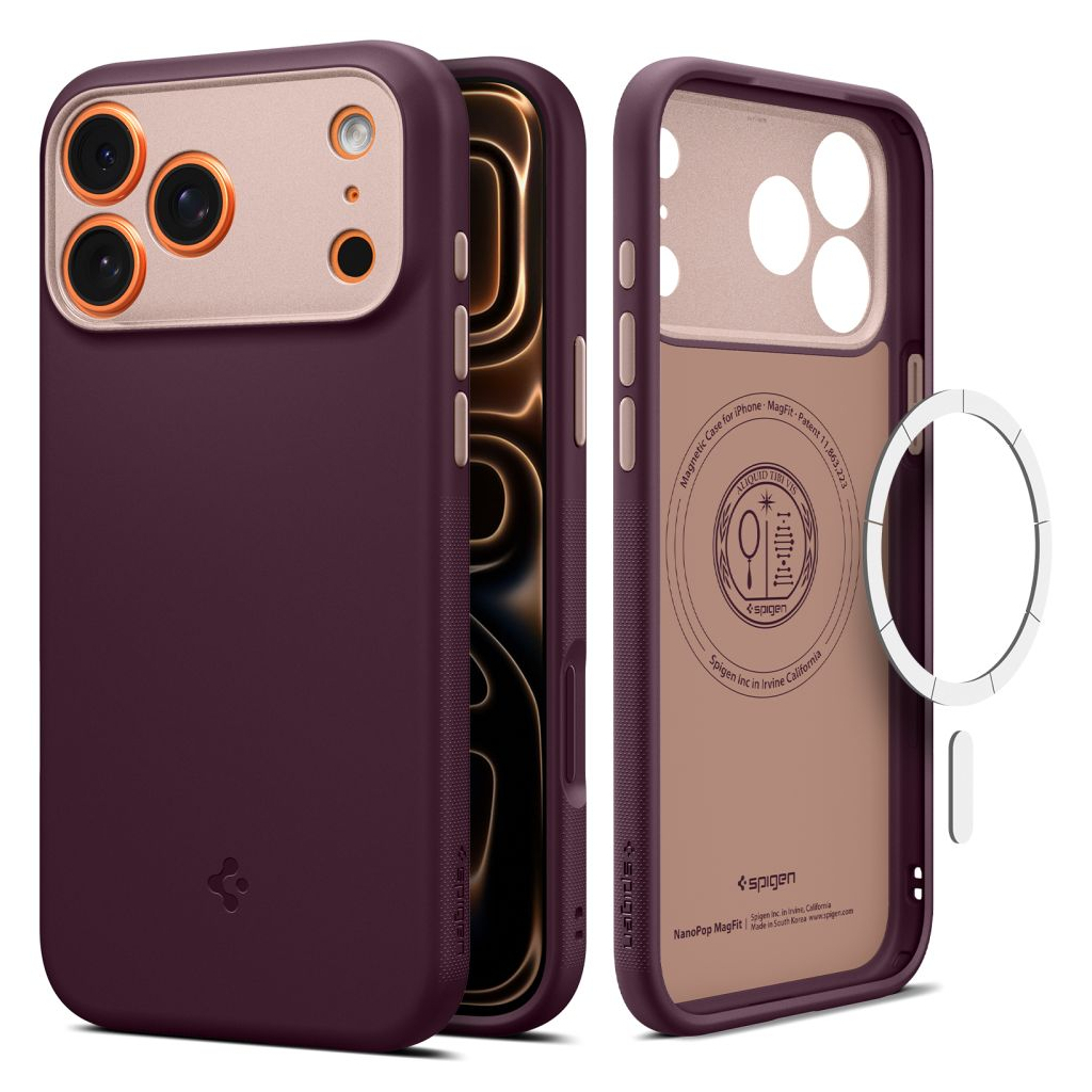 Чохол до мобільного телефона Spigen Nano Pop MagFit iPhone 17 Pro Max Burgundy Bean (ACS10261) Чохол до мобільного телефона Spigen Nano Pop MagFit iPhone 17 Pro Max Burgundy Bean (ACS10261)