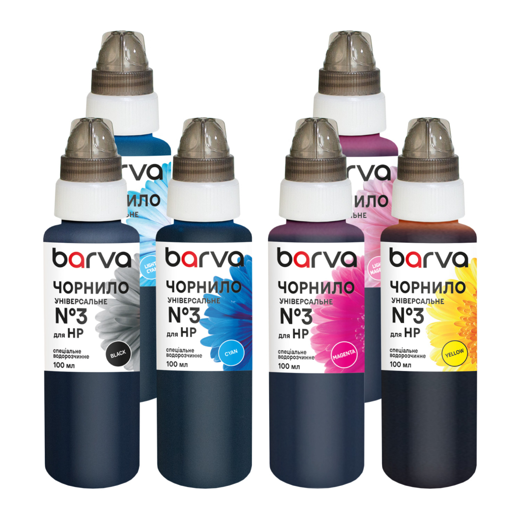 Чорнило Barva HP 3 4х100 мл, universal BK/C/M/Y (HU3-100-MP)