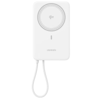 Батарея універсальна Ugreen 10000mAh 30W 1xUSB-C + 15W Magnetic Wireless + cable USB-C white (75983B)