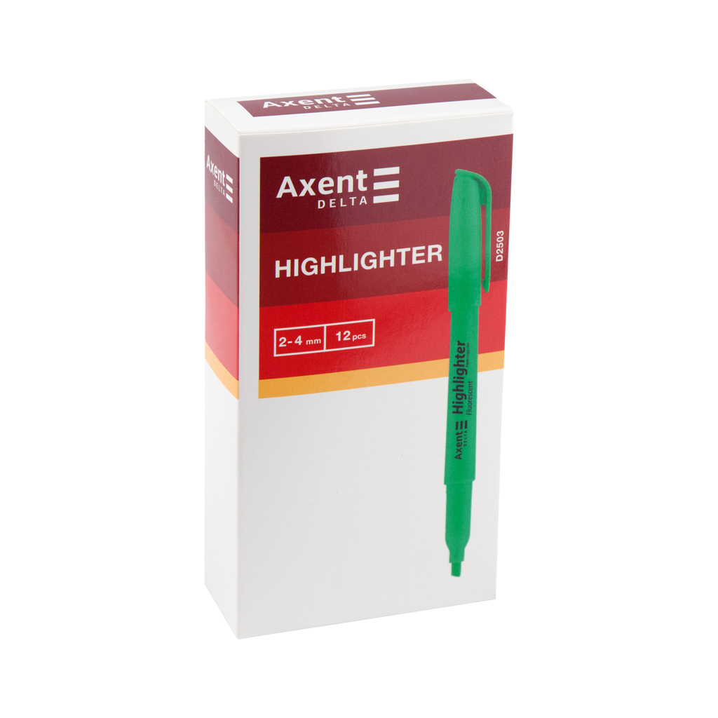 Маркер Axent Highlighter D2503, 2-4 мм клиноп. рожевий (D2503-10)