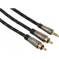 Кабель мультимедійний Jack 3.5mm папа/2RCA папа 1.5m Hama (00122305)