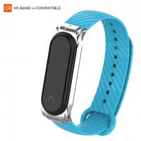 Ремінець до фітнес браслета Armorstandart Carbon Silicone Series для Xiaomi Mi Band 4/3 Blue (ARM55191)