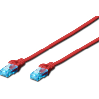 Патч-корд 5м, UTP, cat.5e, AWG 26/7, CCA, PVC, red Digitus (DK-1512-050/R)