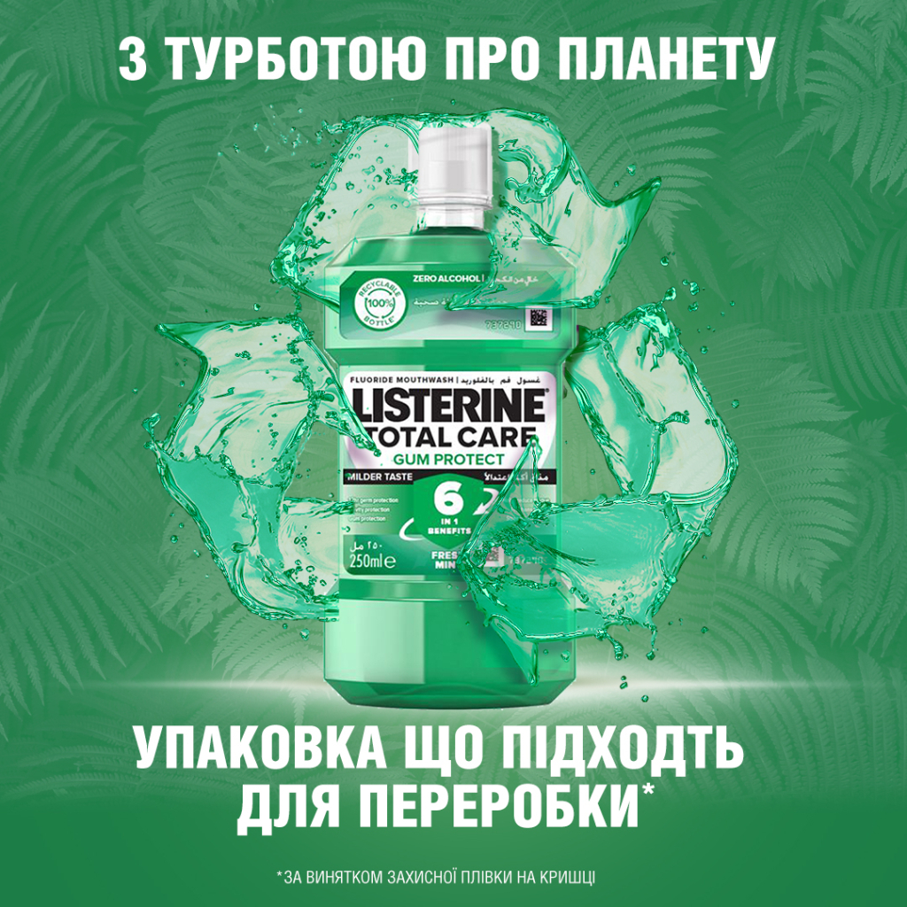 Ополіскувач для порожнини рота Listerine Total Care Захист ясен 250 мл (3574661397719/3574661397641)