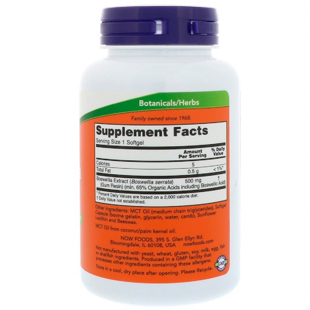 Трави Now Foods Босвеллия Екстракт, Boswellia Extract, 90 гелеві Капсул (NOW-04936)