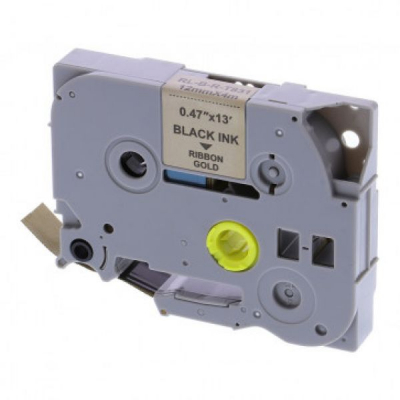 Label printer tape UKRMARK RL-B-T831P-BK/GO, analogue of TZE831. 12 mm x 8 m (CBTZ831)