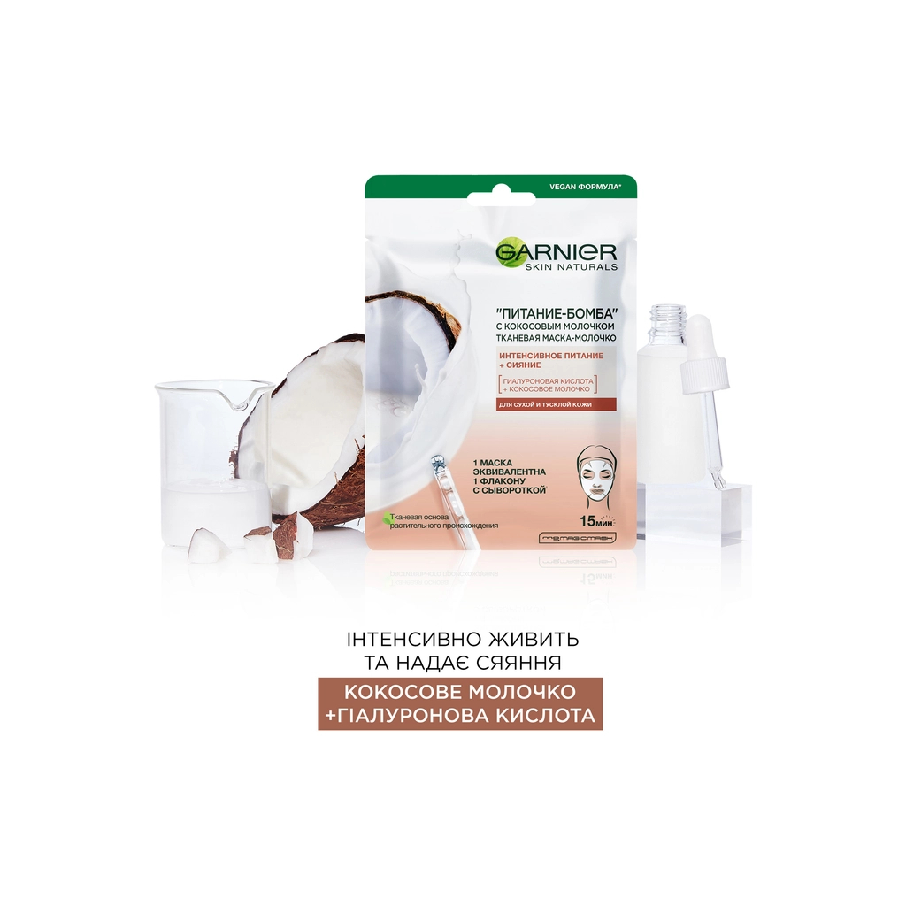 Маска для обличчя Garnier Skin Naturals Тканинна Живлення-Бомба 28 г (3600542319751/3600542319768)