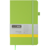 Книга записна Buromax Etalon 125x195 мм 96 аркушів в клітинку обкладинка зі штучної шкіри Салатова (BM.291160-15)
