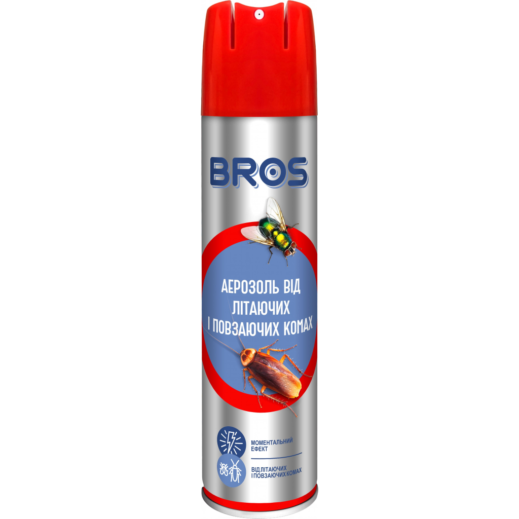 Аерозоль від комах Bros від літаючих і повзаючих комах 400 мл (5904517067929/5904517045941)