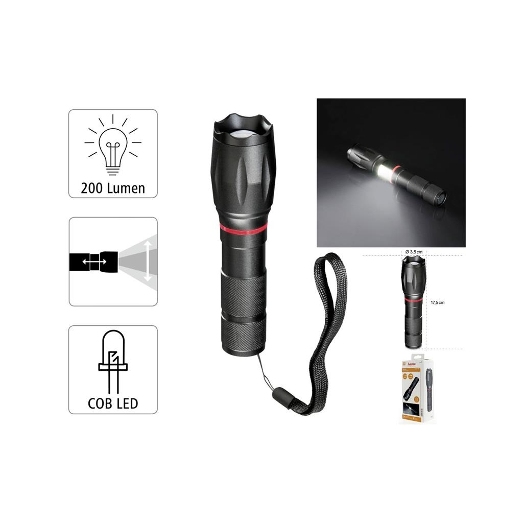 Ліхтар Hama Solid PRO L200 Black (00185808) Ліхтар Hama Solid PRO L200 Black (00185808)