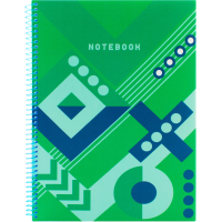 Optima Knitting notebook: Green A4 plastic cover, spiral 80 sheets, cell (O20846-21)