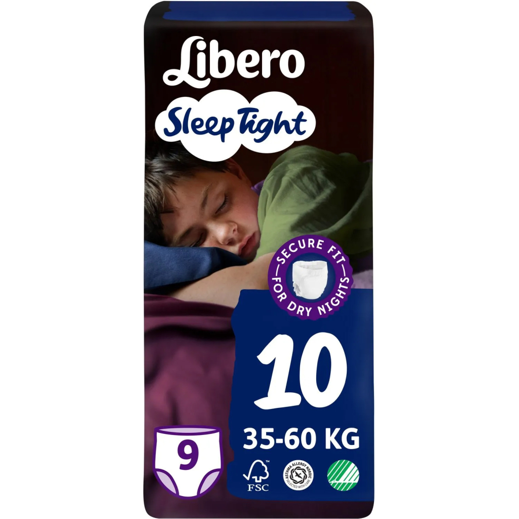 Підгузки Libero Sleep Tight Розмір 10 (35-60 кг) 9 шт (7322541180816) Підгузки Libero Sleep Tight Розмір 10 (35-60 кг) 9 шт (7322541180816)