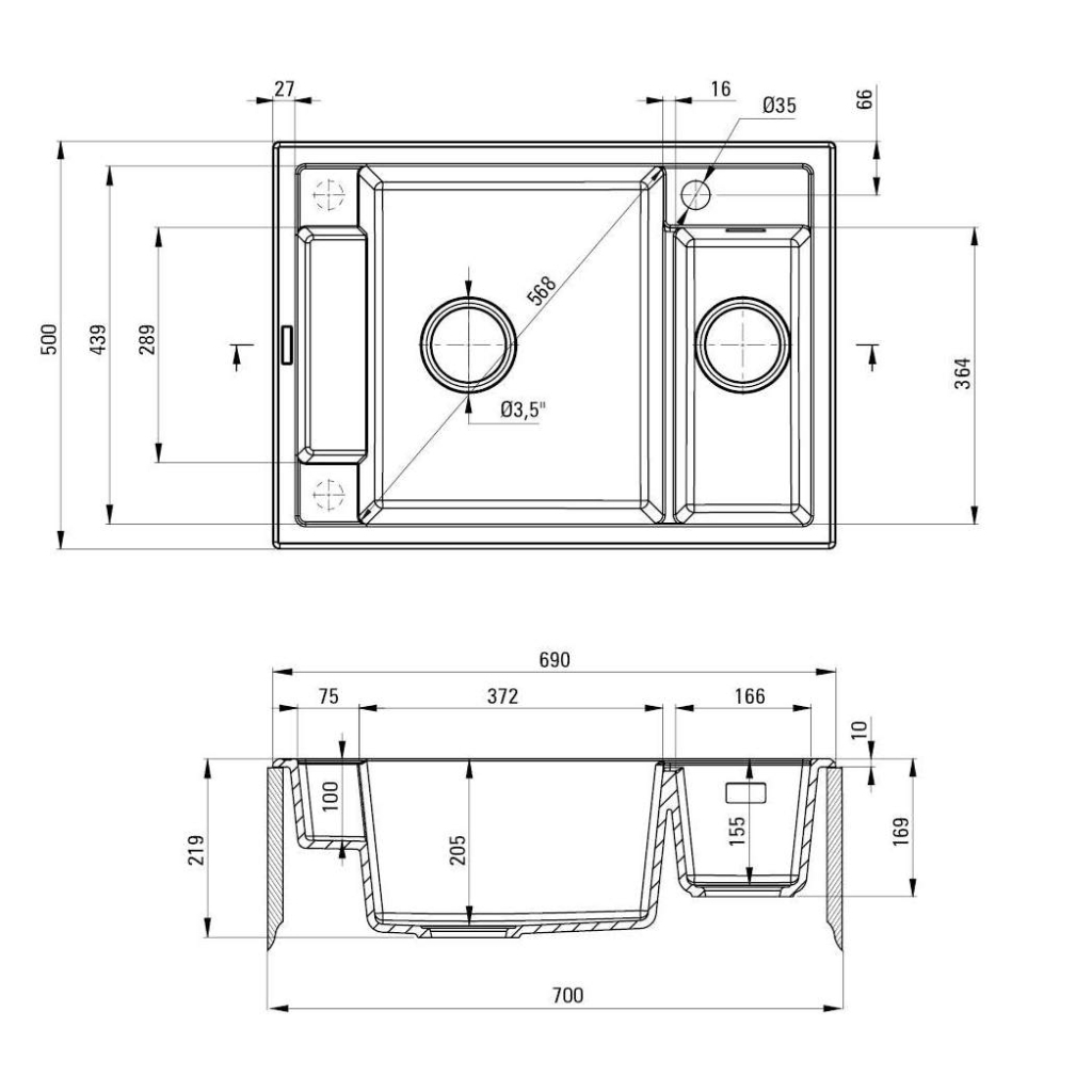 Мийка кухонна Deante Magnetic (ZRM A503)