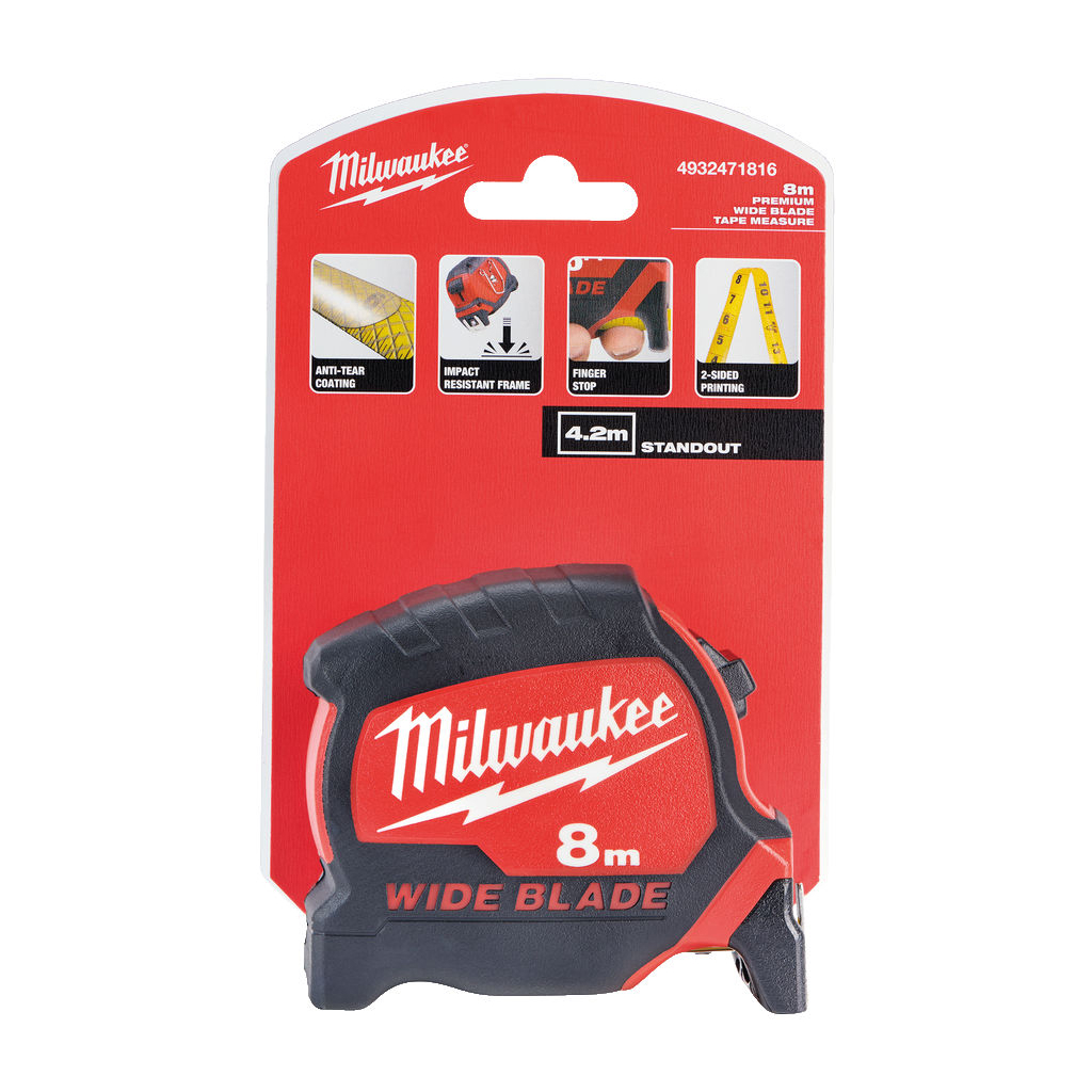 Рулетка Milwaukee WIDE BLADE, 8м 33мм (4932471816)