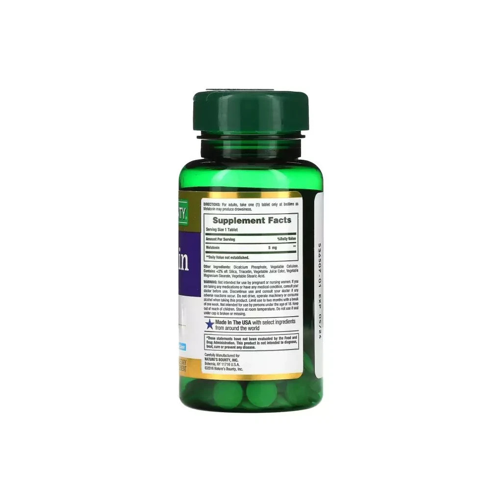 Амінокислота Nature's Bounty Мелатонін подвійного спектру, 5 мг, Melatonin Dual Spectrum, 60 таблев. (NRT53098) Амінокислота Nature's Bounty Мелатонін подвійного спектру, 5 мг, Melatonin Dual Spectrum, 60 таблев. (NRT53098)