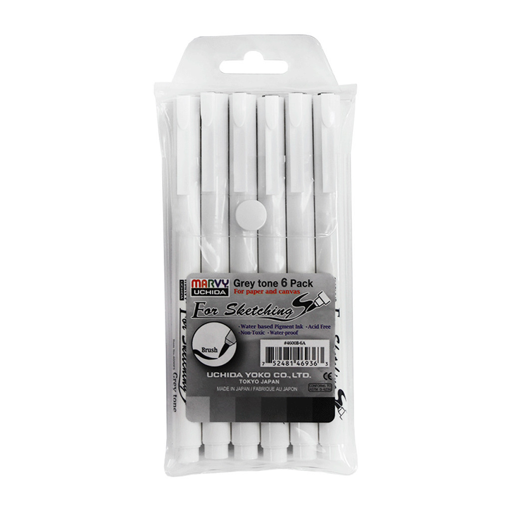 Лайнер Marvy Набір мультилайнерів Сірі відтінки, 6 шт, Marvy (752481469363)
