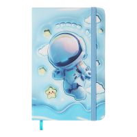 Notebook ZiBi ASTRONAUT A6 in a cell, hard cover on an elastic band, 80 sheets, blue (ZB.116104)