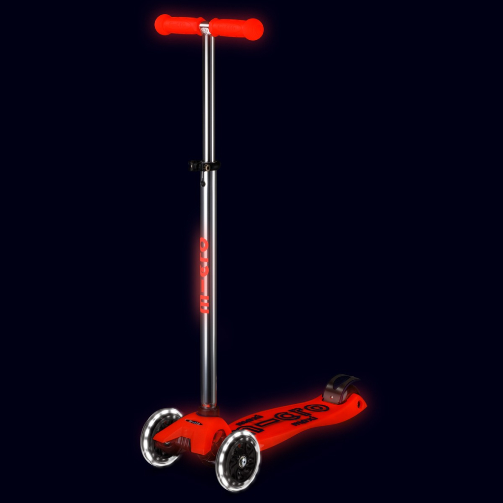 Самокат Micro Maxi Deluxe Glow LED Червона аура (MMD368)
