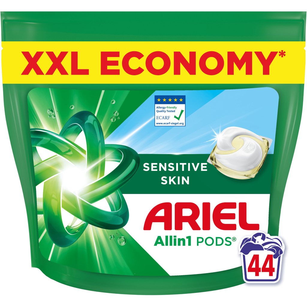 Капсули для прання Ariel Pods All-in-1 Sensitive Skin Для чутливої шкіри 44 шт. (8700216765923)