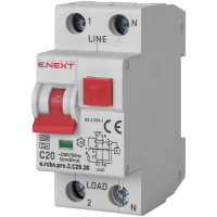 Differential automatic switch E.NEXT 1-p.+N e.rcbo.pro. C 20A 30mA (p0720027)