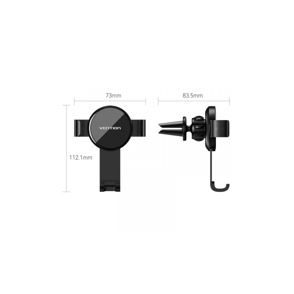 Універсальний автотримач Vention Gravity Duckbill clip Disc Fashion 4.7-7.2" Black (KCSB0)