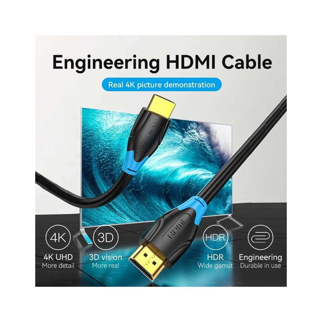 Кабель мультимедійний HDMI M to HDMI M 30.0m 1080p60Hz black Vention (AACBT) Кабель мультимедійний HDMI M to HDMI M 30.0m 1080p60Hz black Vention (AACBT)