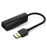 Перехідник USB 3.0 AM to RJ45 Ethernet 1000Mbps 0.15m ABS black VENTION (CEHBB)