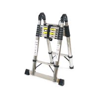 Voltronic ladder 2.9m double 7+7 steps, stainless steel, up to 150kg, width 45cm (YT43387)